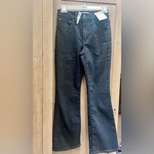 Madewell Black mid rise kick out Jeans